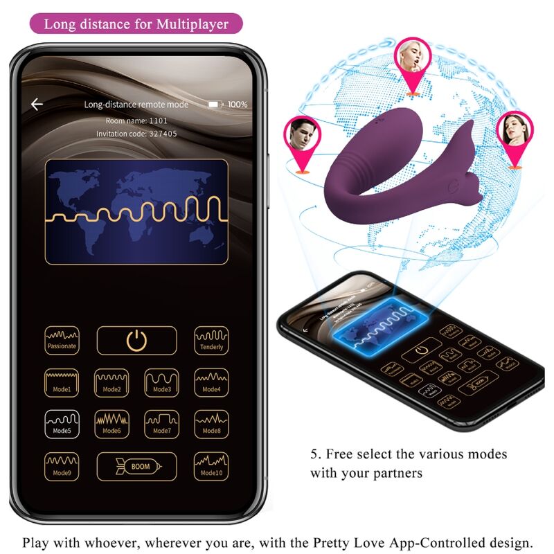 Pretty Love - Jayleen Vibrator mit App-Fernbedienung Lila