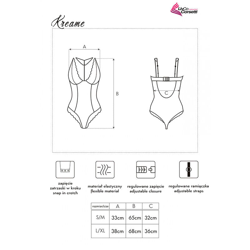 Livco Corsetti Fashion - Kreame Lc 90546 Körper Schwarz L/XL