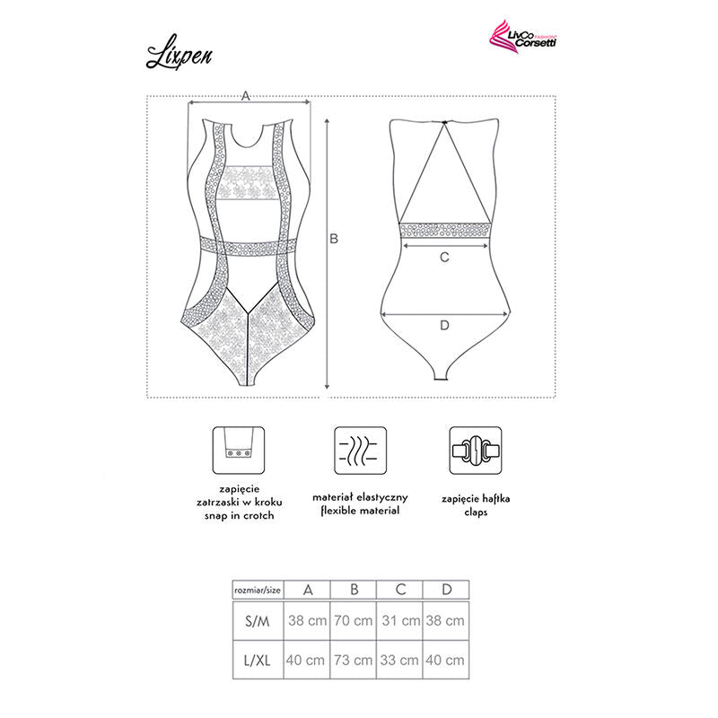 Livco Corsetti Fashion - Lixpen Lc 90612 Körper Schwarz L/XL