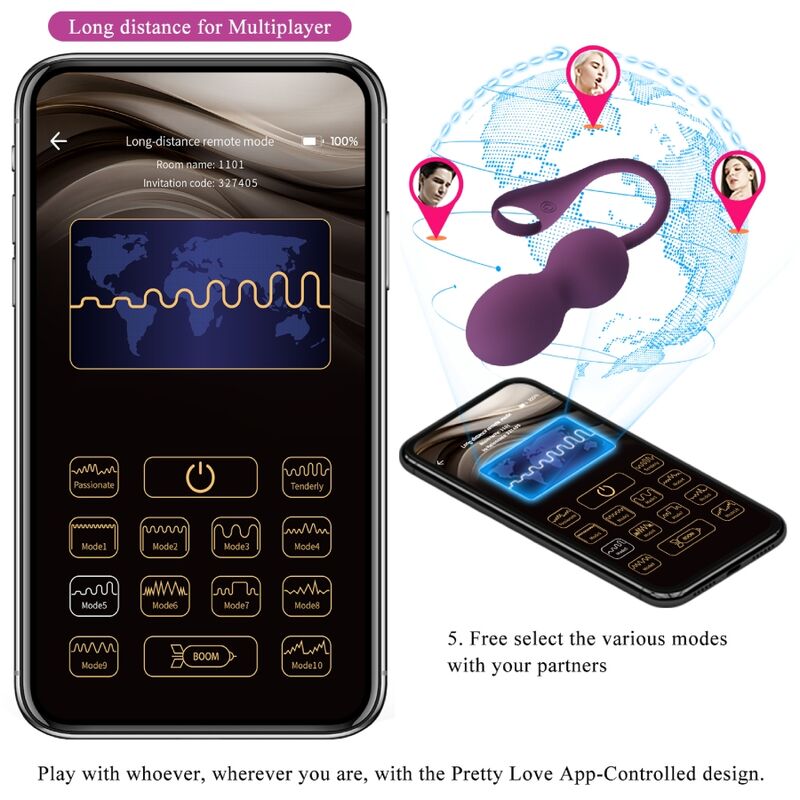 Pretty Love - Elvira Kegel Balls App Fernbedienung Lila