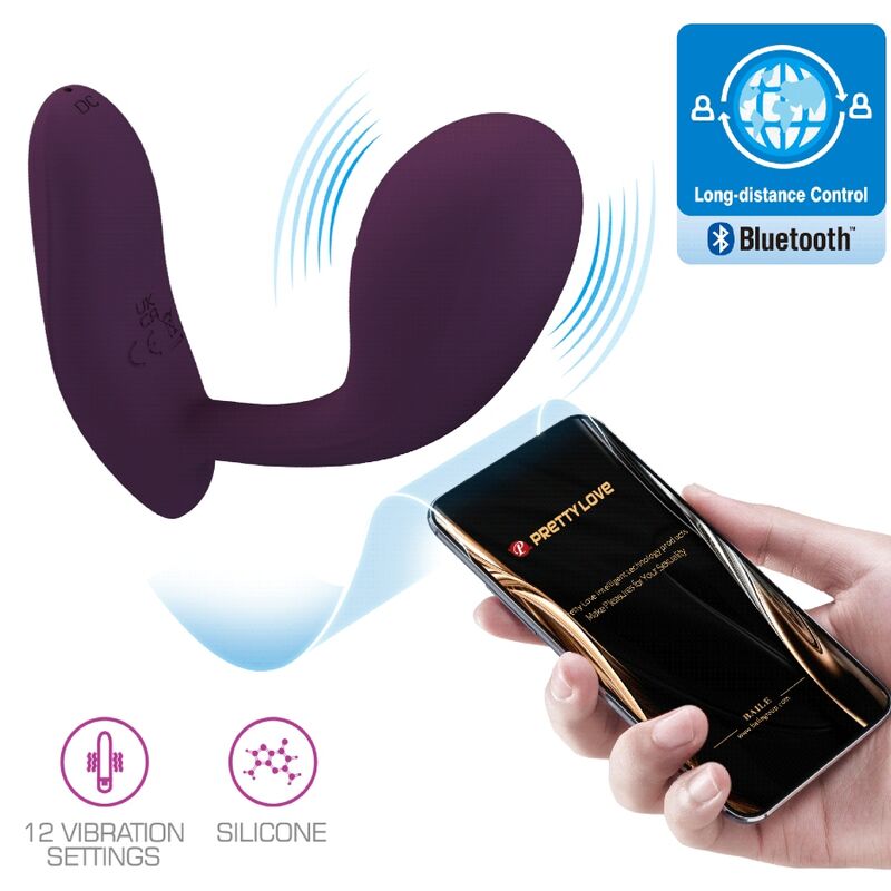 Pretty Love - Baird g-Spot 12 Vibrationen Wiederaufladbar Lila App