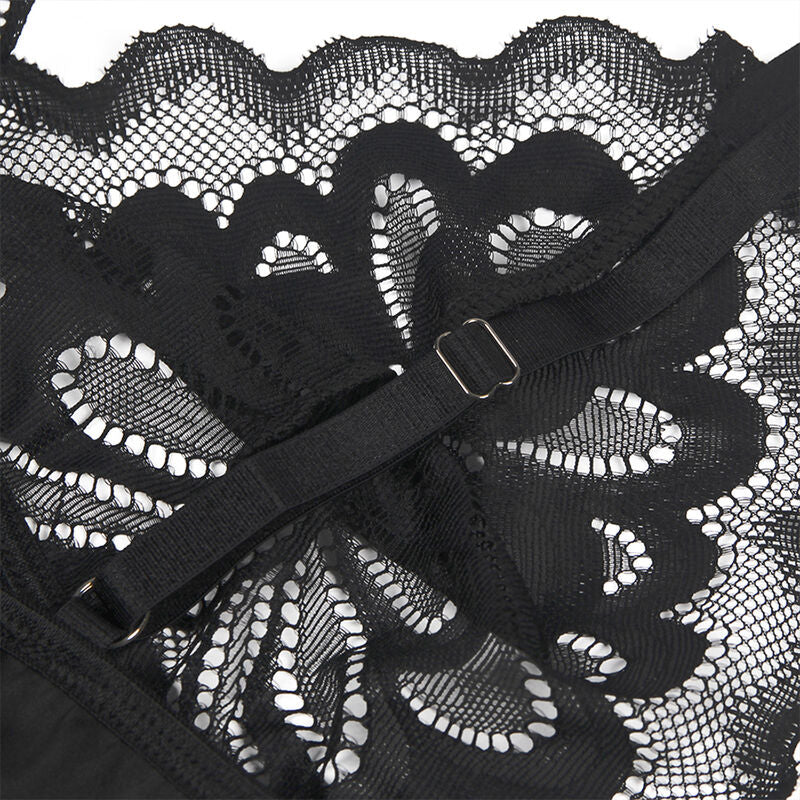 Subblime - Babydoll mit Blumenprint auf der Brust Schwarz S/M