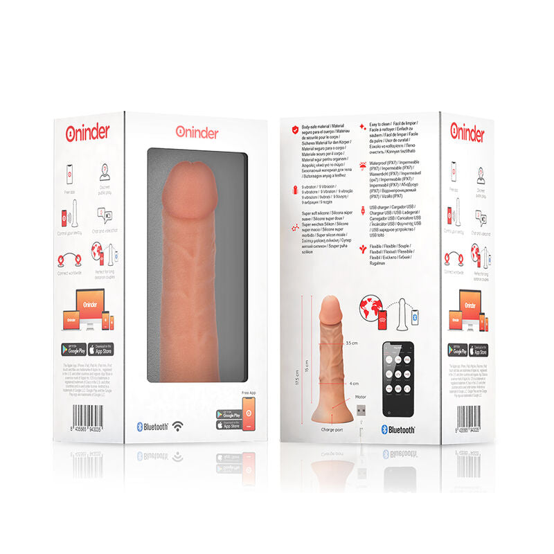 Oninder - Kleiner Bogotá-Vibratordildo 9 Geschwindigkeiten Natürlich 17.5 cm-x-4 cm - Kostenlose App