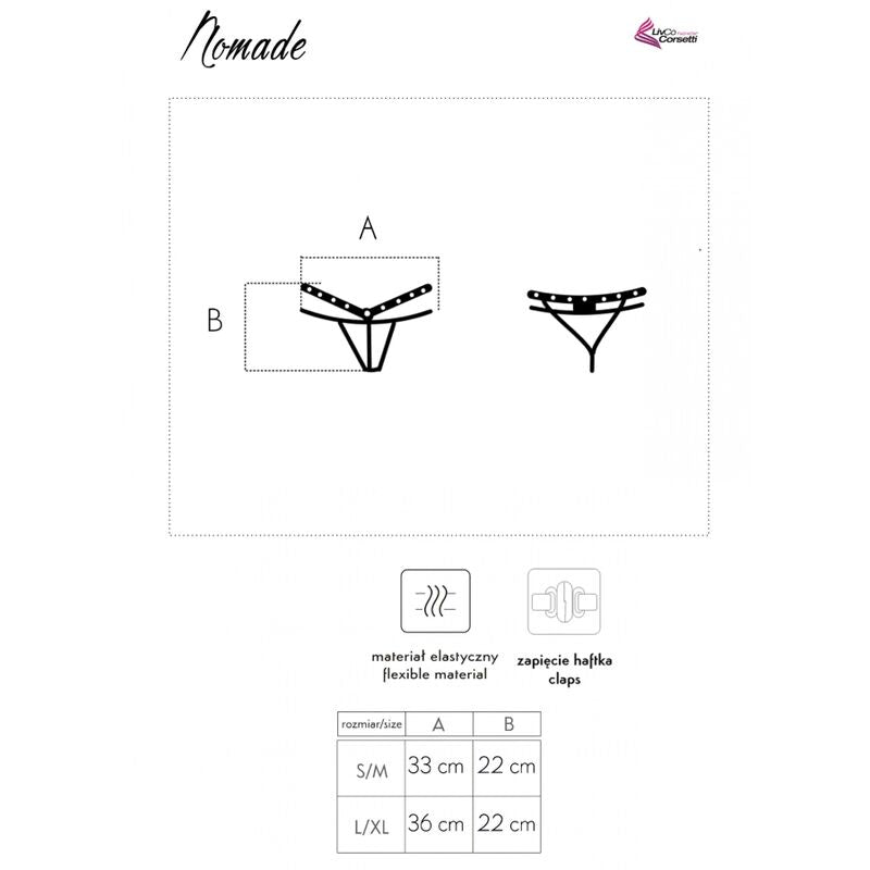 Livco Corsetti Fashion - Nomade Tanga mit Schrittfreien Schwarz
