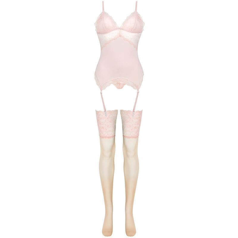 Strümpfe Fashion Persinne Peach Set Korset + Höschen + Strümpfe