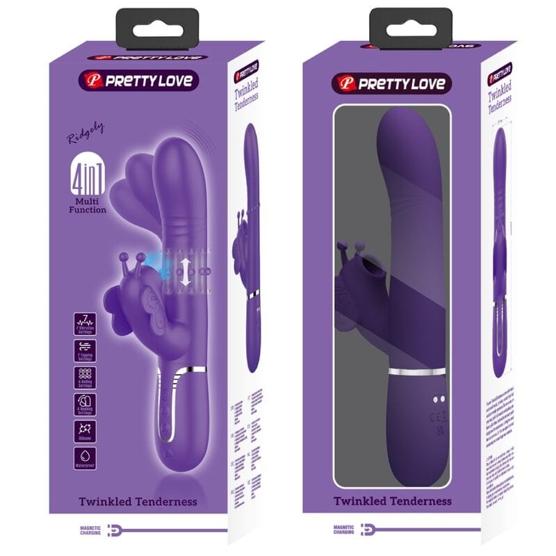 Pretty Love - Multifunktions-Kaninchenvibrator 4 in 1 Schmetterling Lila