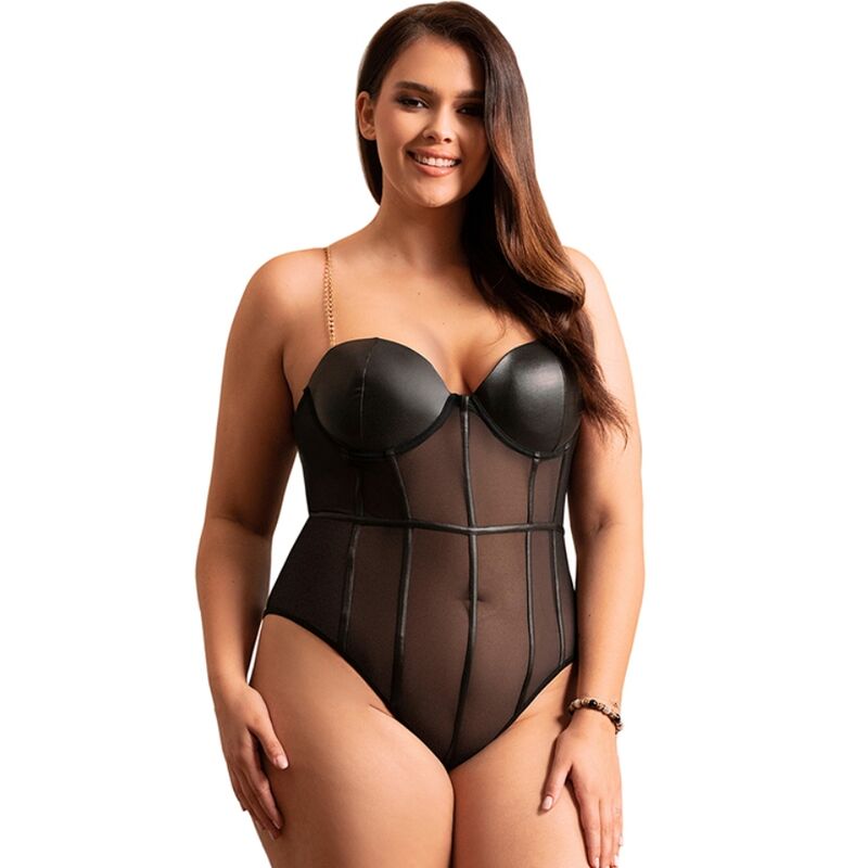 Subblime - Schwarzer Body mit Ketten-Hosentrgern L/XL