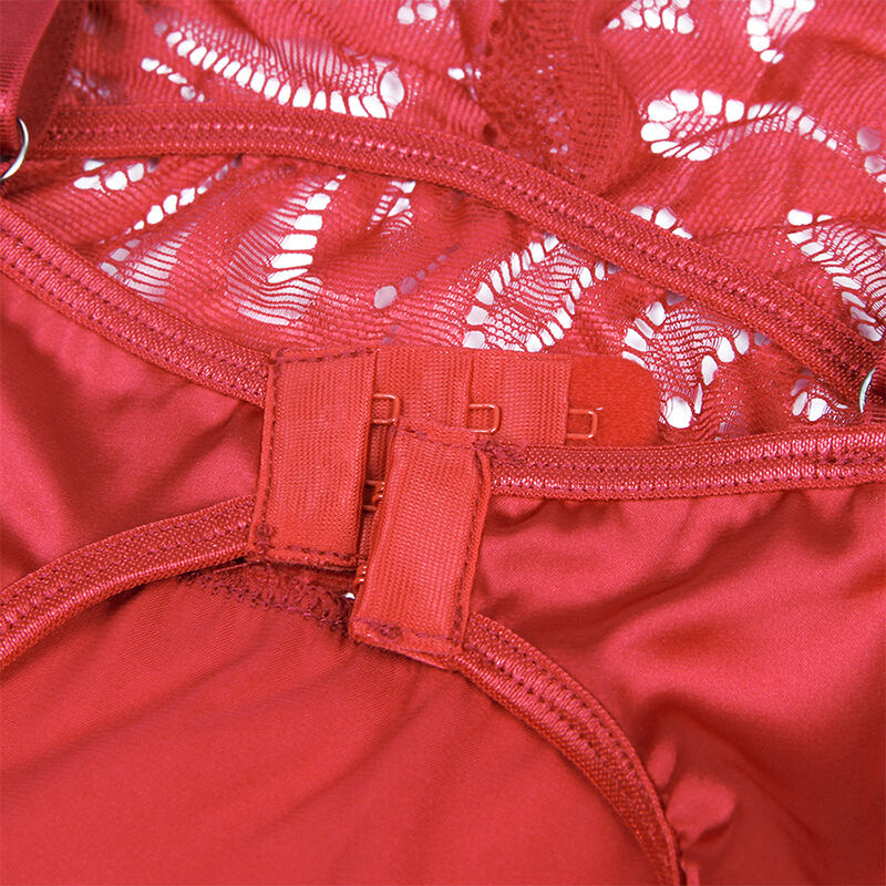 Subblime - Satin Babydoll mit Spitze Rot L/XL