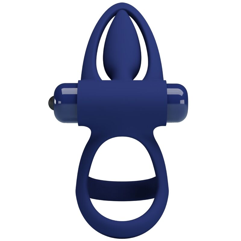 Pretty Love - Mat Doppelring mit Vibration & Stimulator Blau
