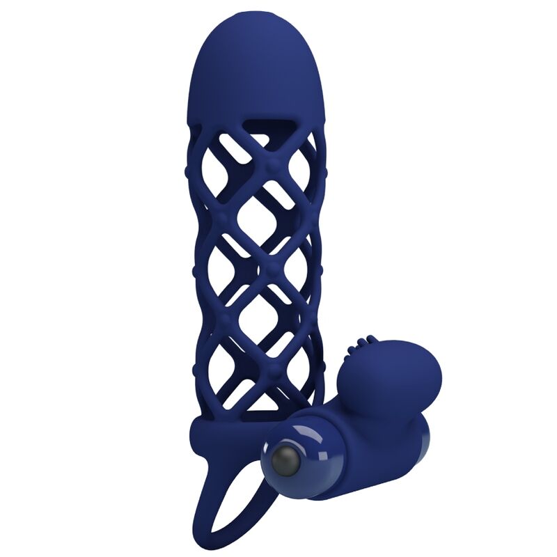 Pretty Love - Giann Vibratorring mit Silikonhülle Blau