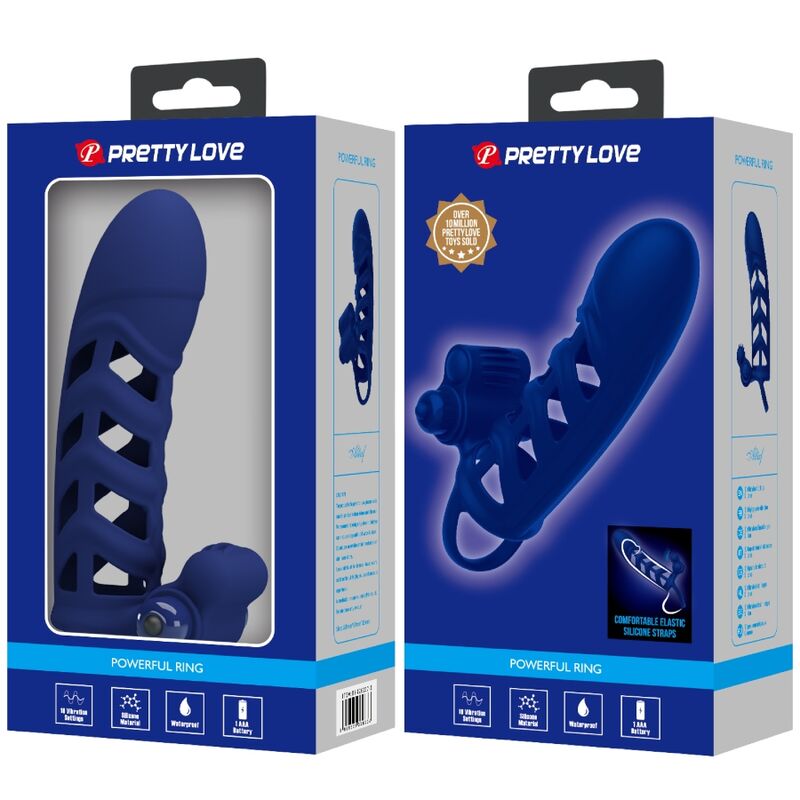 Pretty Love - Altaf Vibratorring mit Silikonhülle Blau