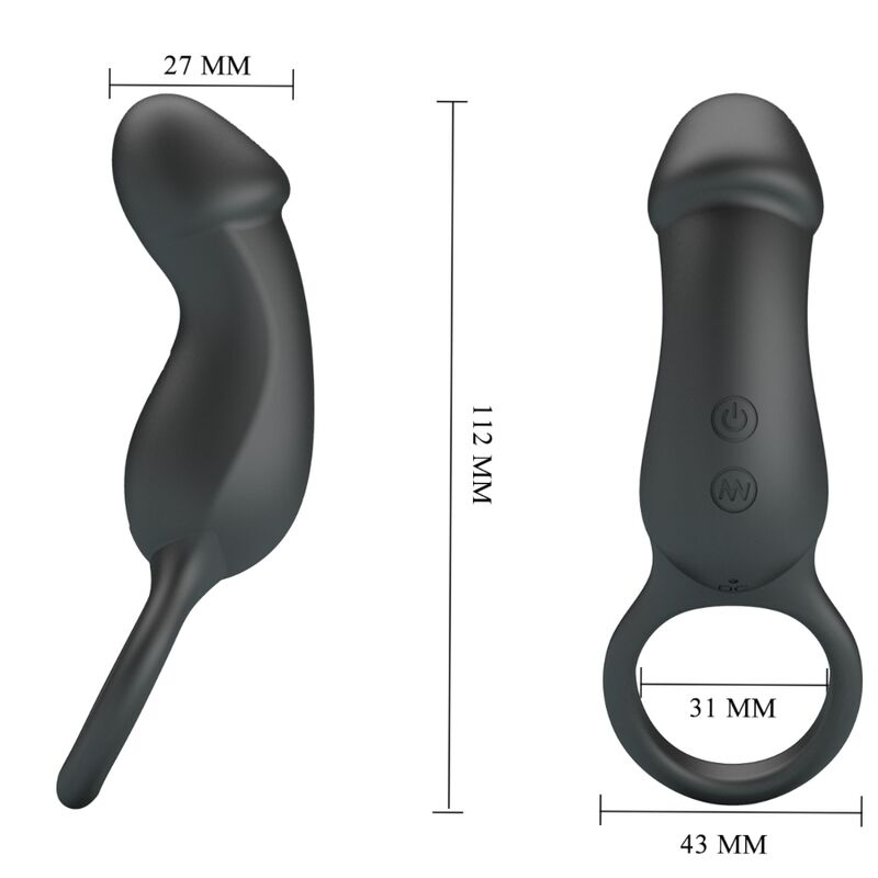 Pretty Love - Trae Vibrationsring mit Schwarzem Stimulator