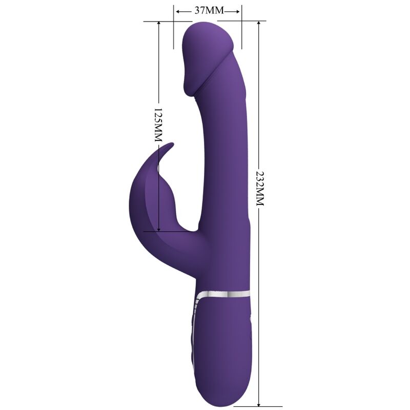 Pretty Love - Kampas Rabbit 3 in 1 Multifunktionsvibrator mit Zunge Violett