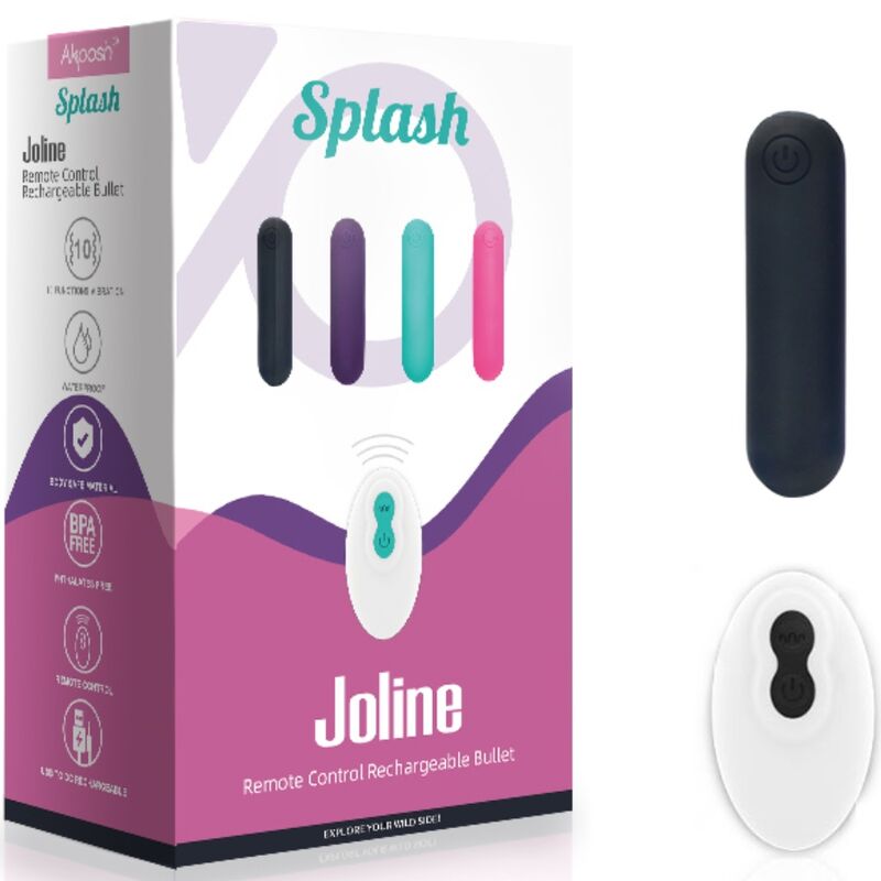 Armony - Splash Joline Vibrator Bullet Silikon Fernbedienung 10 Vibrationen 65 x 15 cm Schwarz
