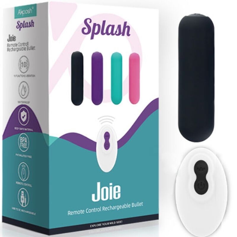 Armony - Splash Joie Vibrator Bullet Silikon Fernbedienung 10 Vibrationen 75 x 19 cm Schwarz