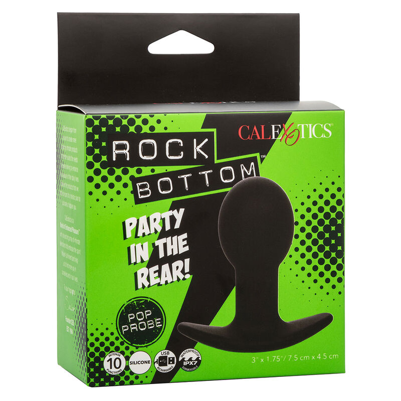 Calexotics - Rock Bottom Anal Plug 10 Vibrationen Silikon Schwarz