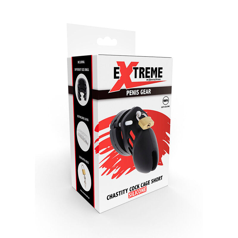 Hidden Desire - Extreme Keuschheitspumpenkäfig aus Silikon Grösse S Schwarz