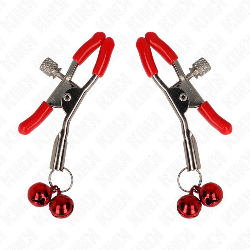 Kink - Rote Doppelglocke Nippelklemme Rot 6 cm