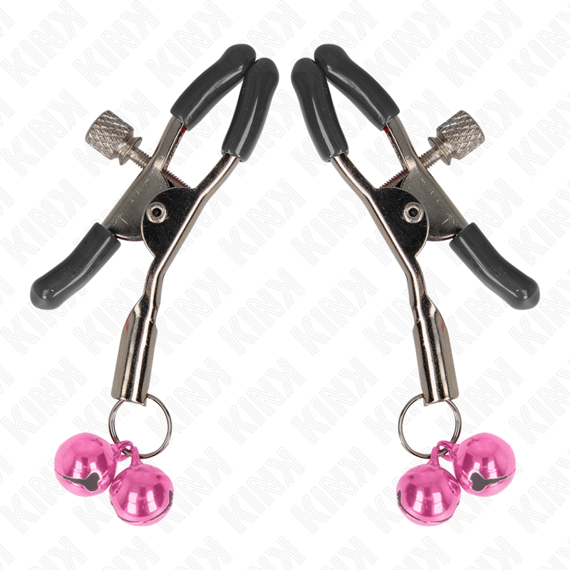 Kink - Doppelglöckchen-Nippelklammer Rosa 6 cm