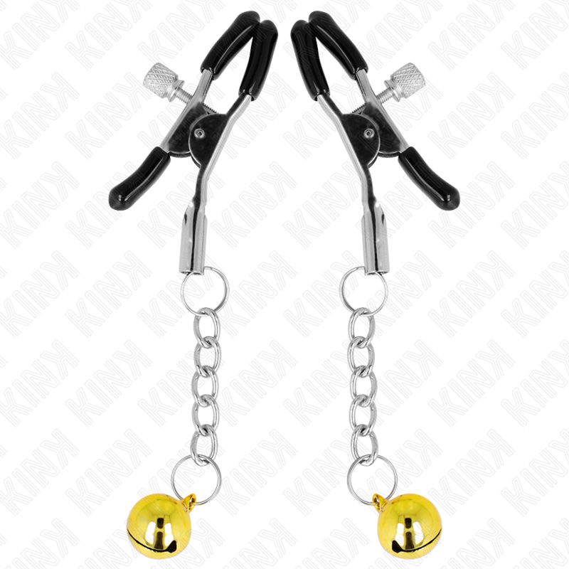 Kink - Goldene Jingle Bell Anhänger-Nippelklammern 6 cm