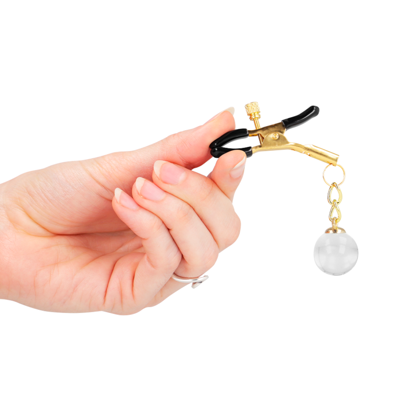 Kink - Glasperlen-Nippelklammern Gold 6 cm