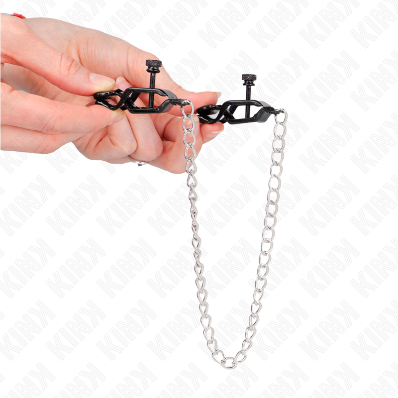 Kink - Flache Kette Nippelklemmen Silber 30 cm
