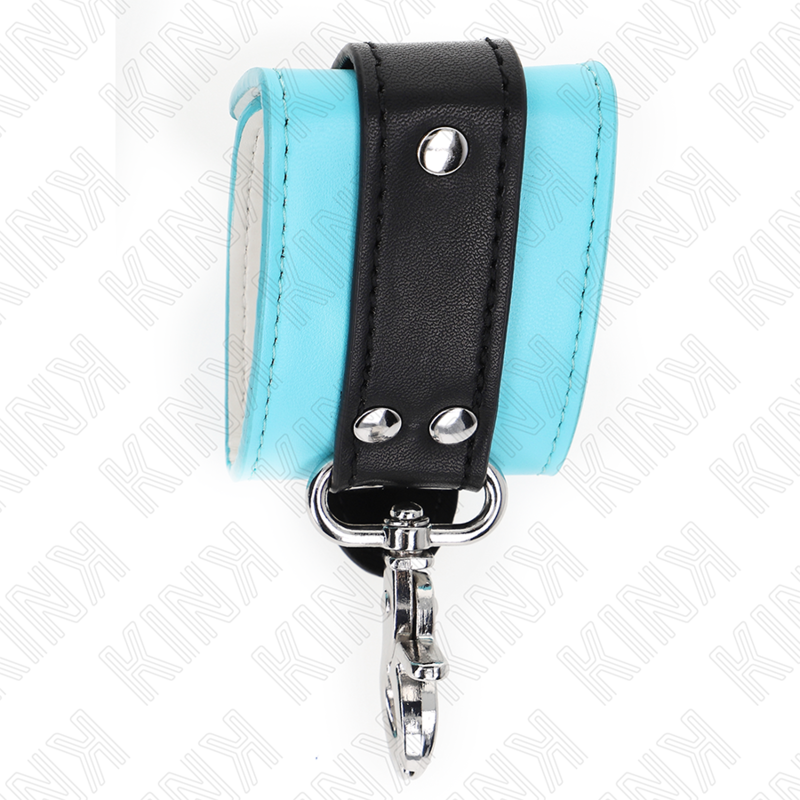 Kink - Premium Abschließbare Handgelenkfesseln Schwarz/Blau Verstellbar 21-28 cm x 5,5 cm