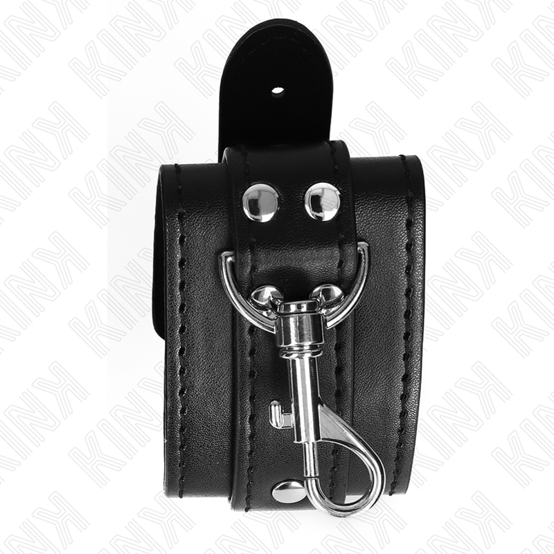 Kink - Abschließbare Dungeon Handgelenksfesseln Schwarz Verstellbar 21-28 cm x 5,5 cm
