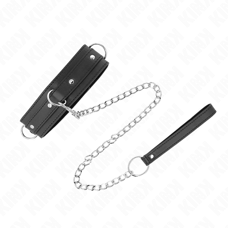 Kink - Halskette mit Leine 65 cm 3 Ring Modell 1 Verstellbar 38-49 cm x 5 cm
