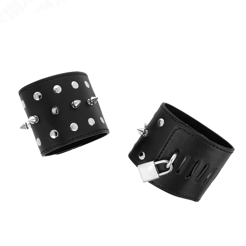 Kink - Punk Handgelenkfesseln mit Spikes 25 x 6 cm