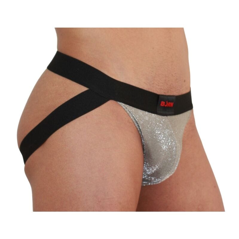 Jockstrap 001 Glänzend Beige/Schwarz Größe S – Ansicht 2
