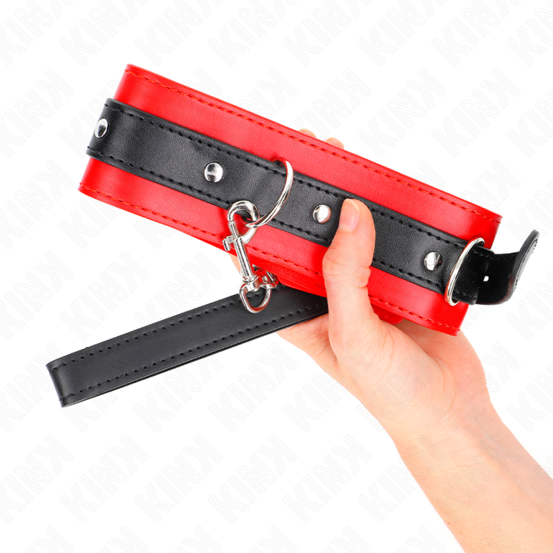 Kink - Halsband mit Gürtel 65 cm mit Riemen Rot 54 x 4,5 cm