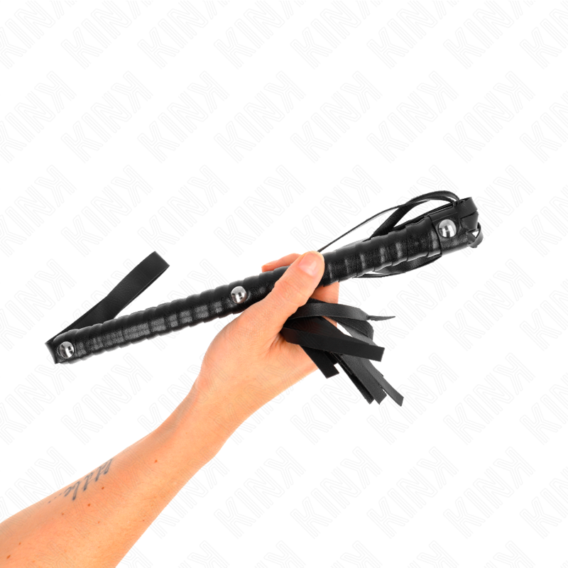 Kink - Peitsche mit Schwarzem Strukturiertem Griff 48,5 cm
