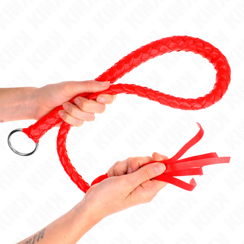 Kink - Schlangenpeitsche mit Rotem Handring 65 cm