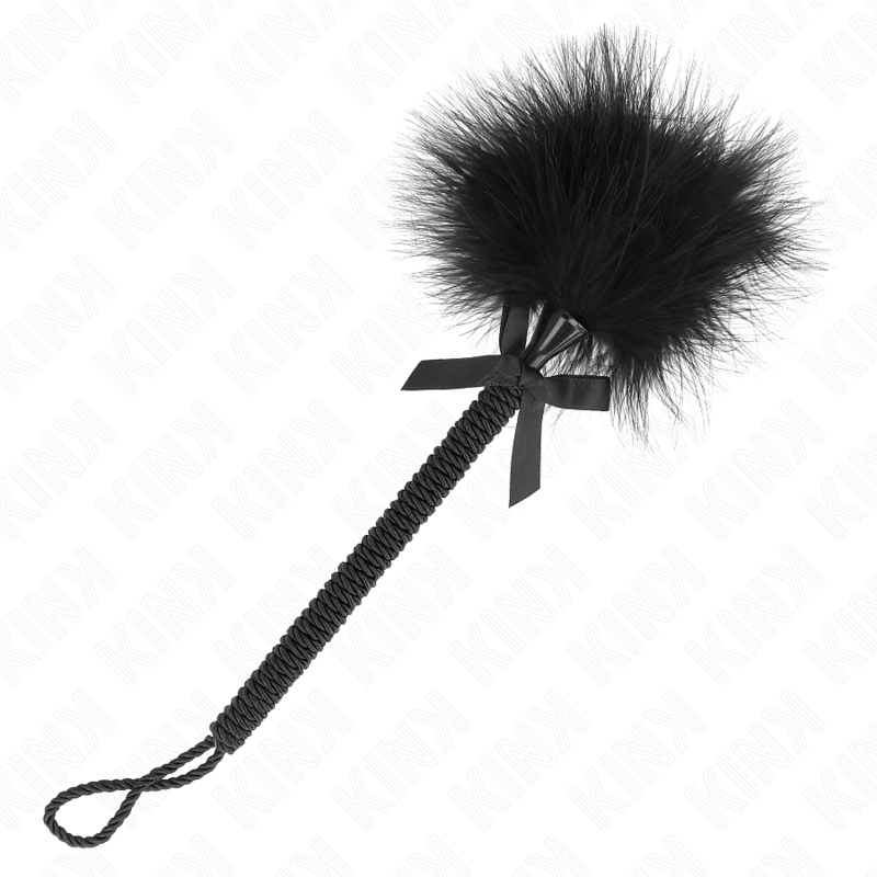 Kink - Nylonseilstab mit Kitzelfedern und Schwarzer Schleife 25 cm