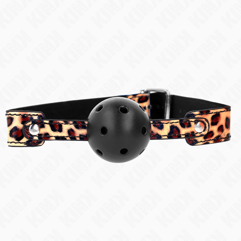 Fetisch-Toy Leopard Atmungsaktiver Ball Gag Schwarz