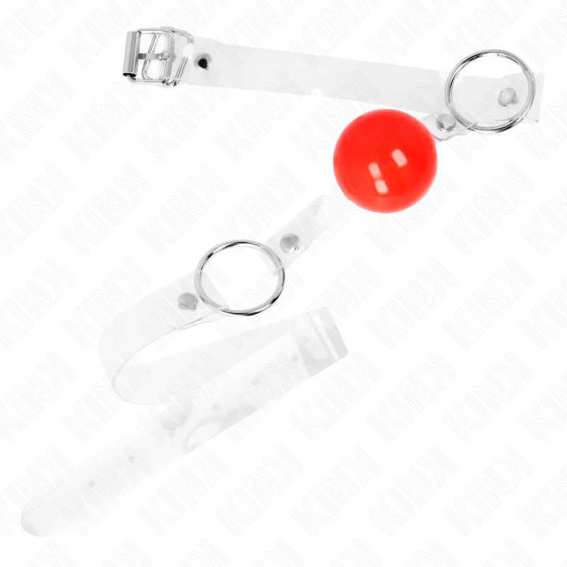 Kink - Roter Transparenter PVC-Ball 4 cm Knebel Verstellbar