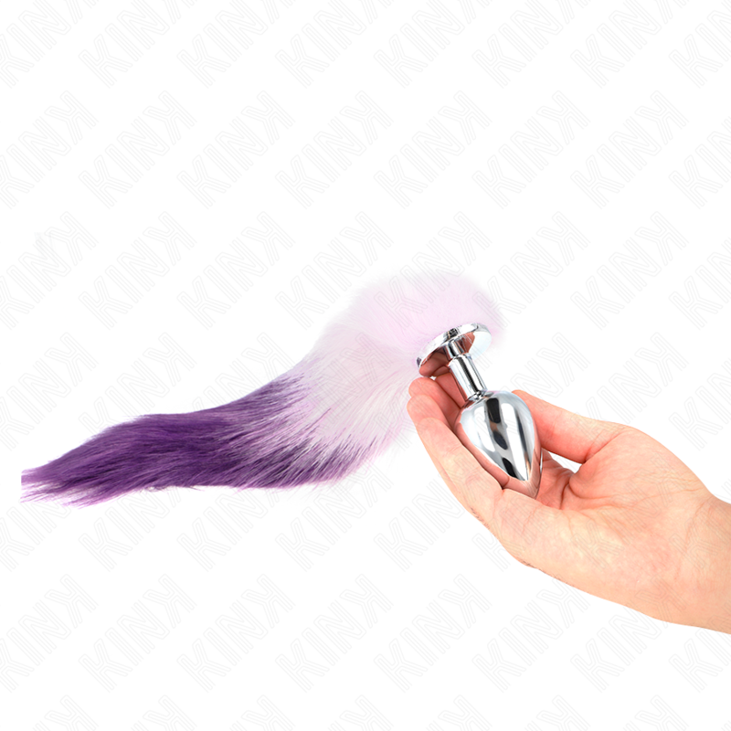 Kink - Anal Plug Grösse L 10 x 4 cm mit Kunststoffschwanz 40 cm Lila