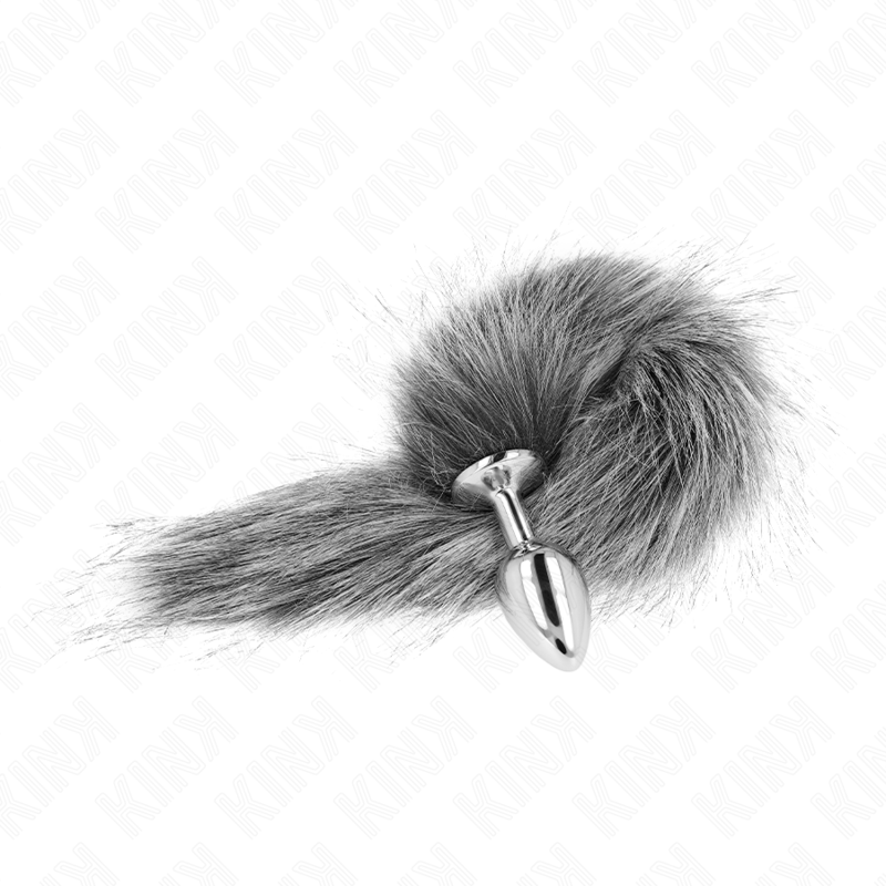 Kink - Anal Plug Grösse S 7 x 3 cm mit Kunststoffschwanz 40 cm Grau