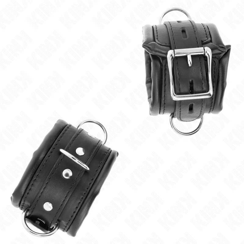 Kink - Schwere Handgelenksfesseln mit Schwarzem Pelzfutter, Verstellbar 20-30 cm x 6 cm