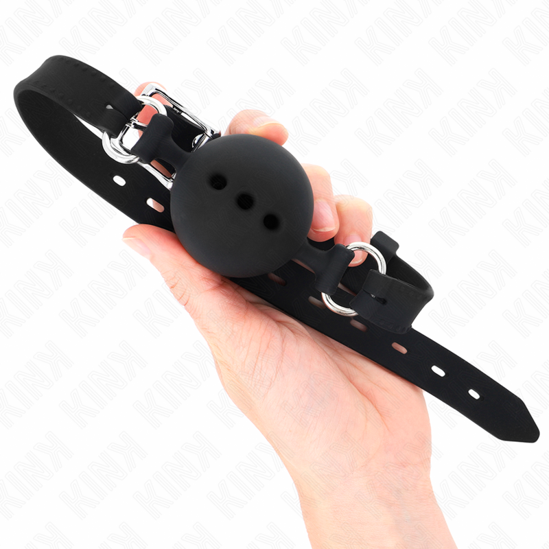 Kink - Vollsilikon-Klappen 55 x 2 cm mit 4,5 cm Kugel Grösse M Schwarz Verstellbar 35-51 cm
