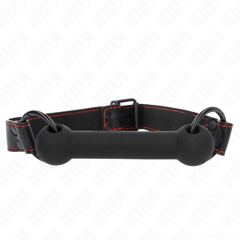 Kink - Knochengag mit Kunstledergurt Schwarz Verstellbar 41-57 cm