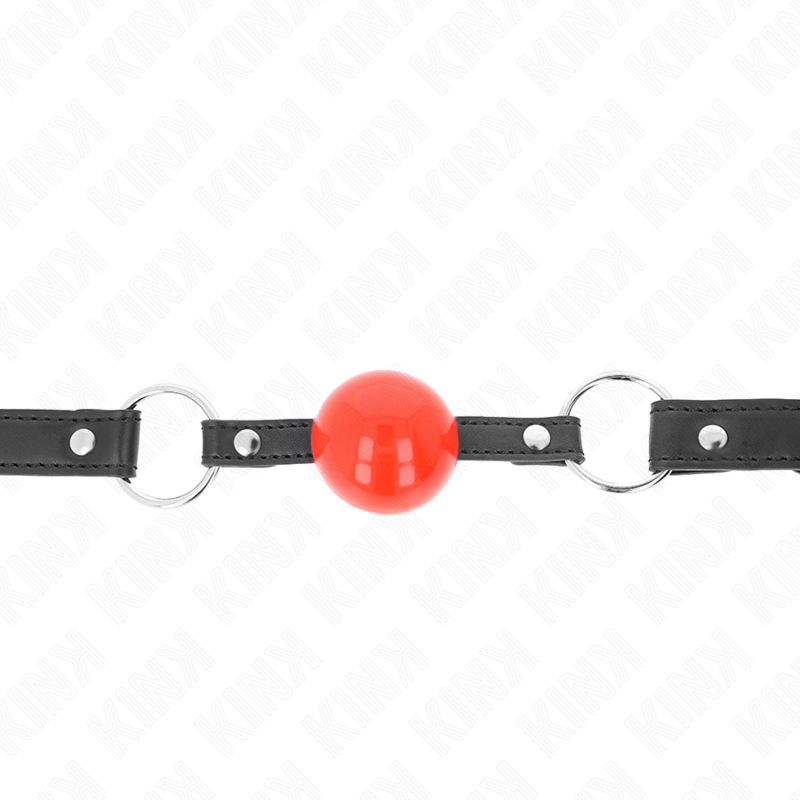 Kink - Ball 4 cm Knebel mit Schloss Roter Ball Schwarzer Gurt 60 x 2 cm
