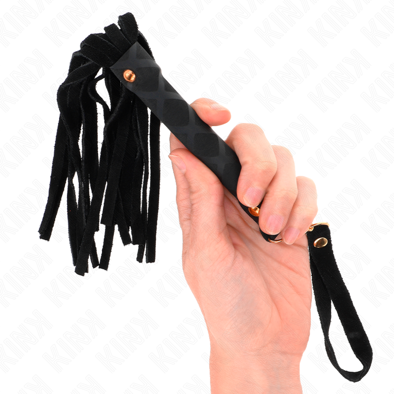 Kink - Schwarze Wildleder Mini-Peitsche 30 cm