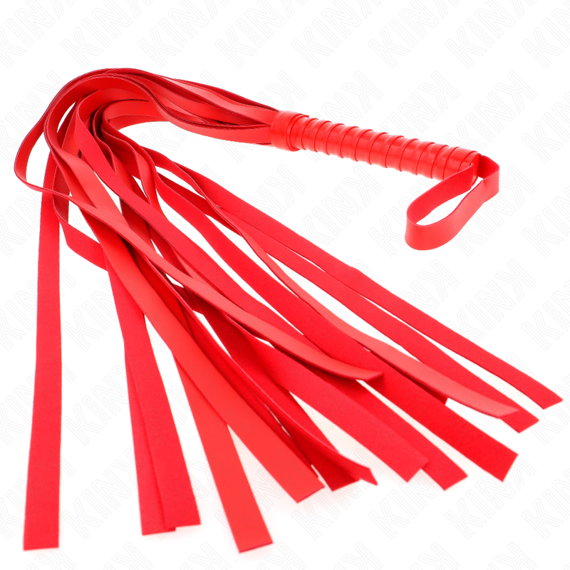 Kink - Rote Peitsche mit Kurzem Griff und Langem Schwanz 70 cm