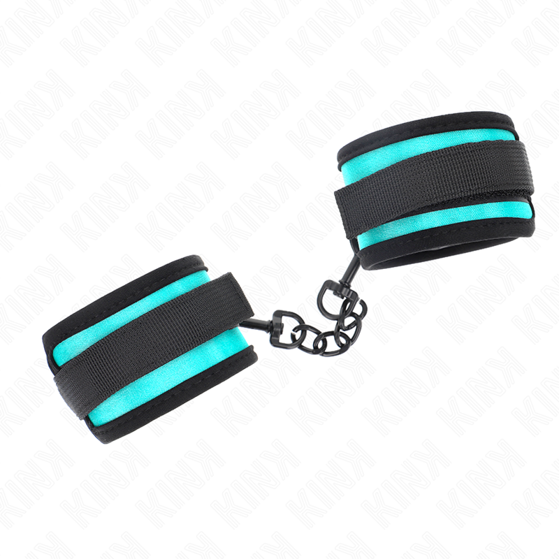 Kink - Nylon-Handfessel mit Klettverschluss Schwarz-Blau Verstellbar 18-32 cm x 5 cm