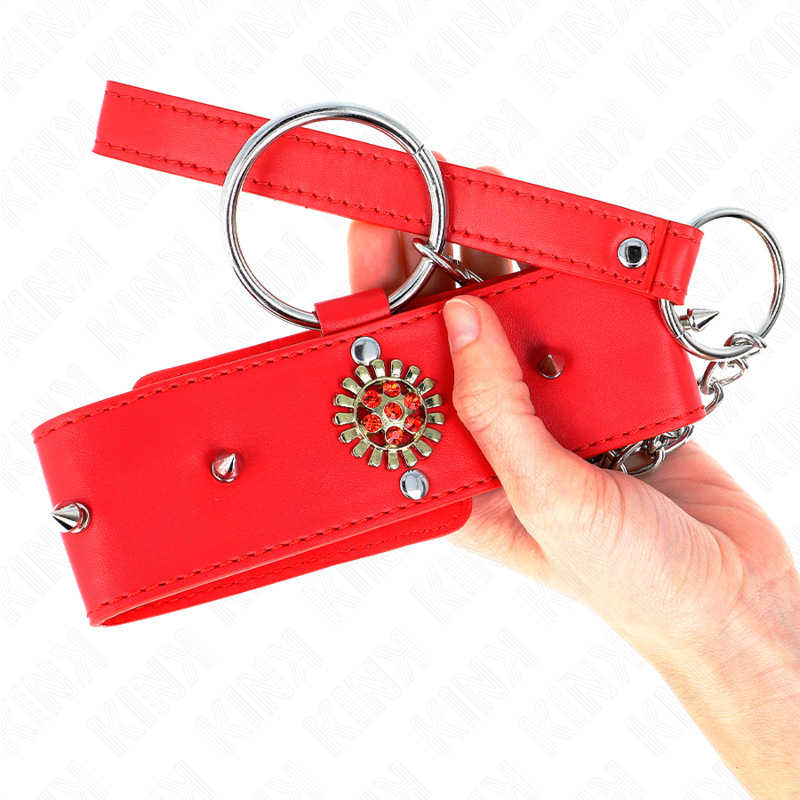 Kink - Rote Diamantkette mit Gürtel 65 cm Verstellbar 35-51 cm x 7 cm