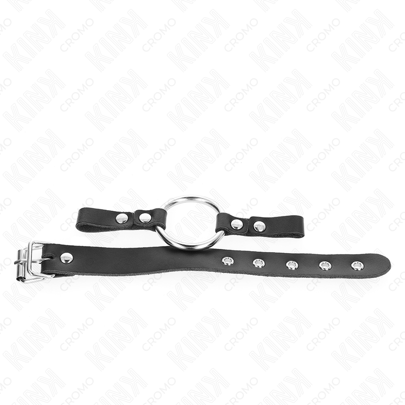 Kink - Penisring aus Leder mit Schnallverschluss 22 x 2 cm mit Metallring 4 cm