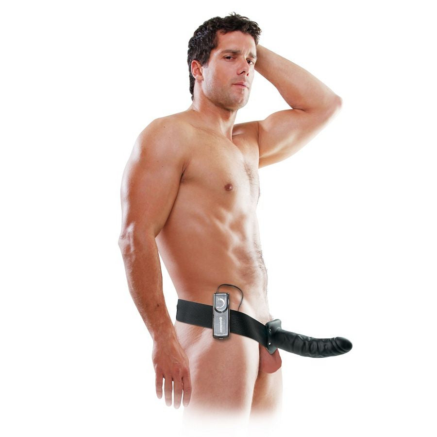 Fetish Fantasy Series - 19 cm Vibrierender Hohl-Strap-On Schwarz