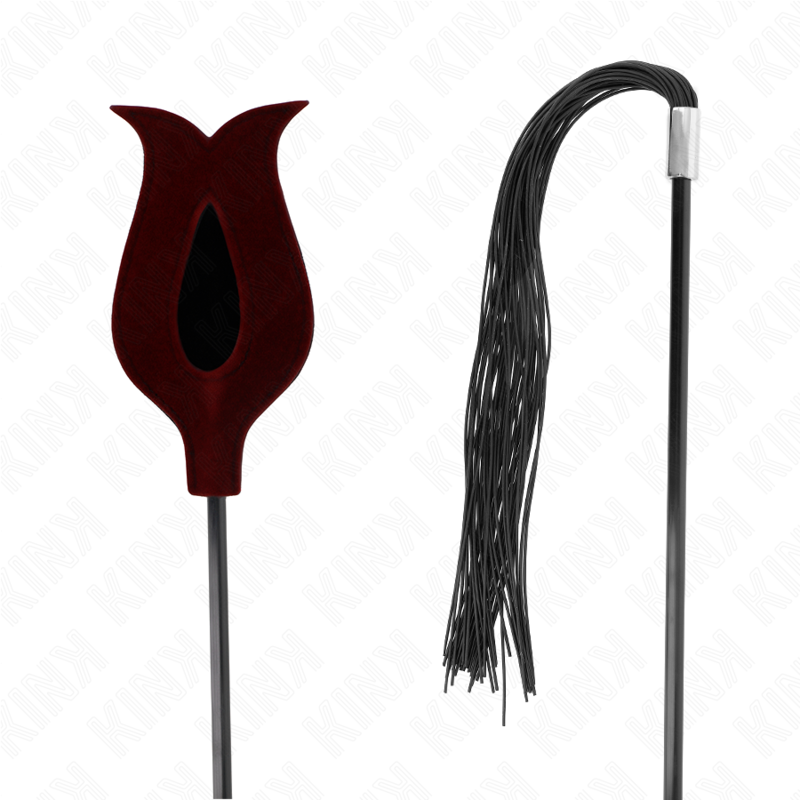 Kink - Rosenform Quastenpeitsche aus Silikon 45 cm